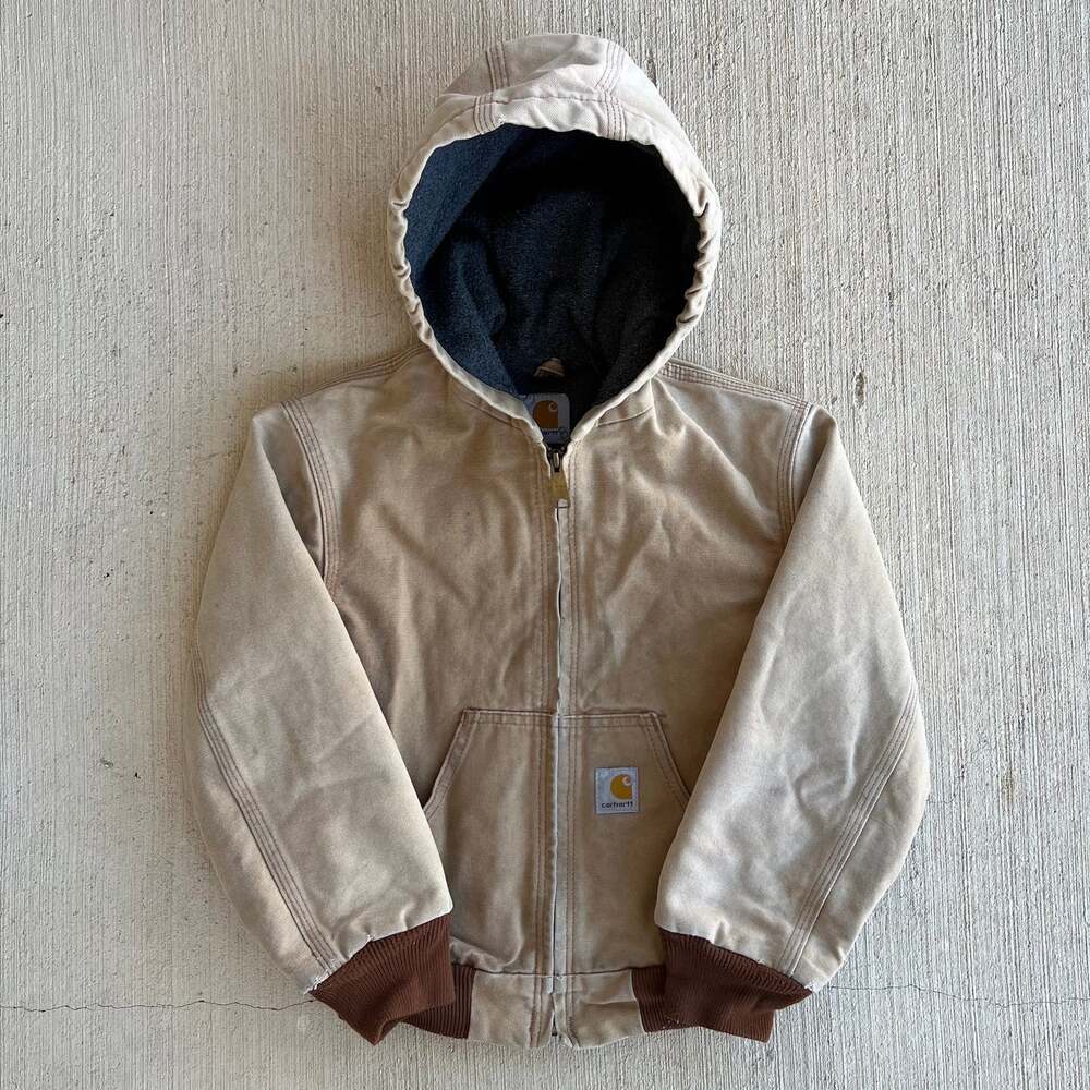 Carhartt YOUTH brown hooded work wear jacket